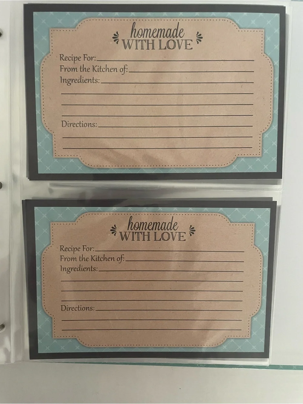 Recipe Binder 46 Pc w/ addl Recipe Cards